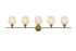 Elegant Lighting 5 Light Gene 5 Light in Satin Gold and Frosted White Glass Wall Sconce Model: LD2325SG