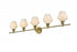 Elegant Lighting 5 Light Gene 5 Light in Satin Gold and Frosted White Glass Wall Sconce Model: LD2325SG