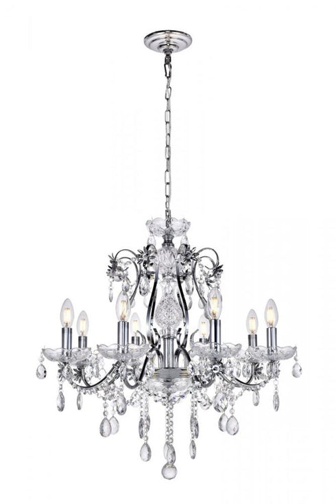 Elegant Lighting 5 Light Voltaire Collection Chandelier D22 H22 Lt:5 in Chrome Finish Model: LD4005D22C