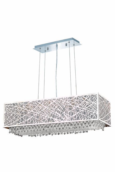 Elegant Lighting 6 Light 1791 Moda Collection Hanging Fixture With Metal Shade L34 Inch D12 Inch H11 Inch Lt:6 in Chrome Finish (Royal Cut Model: 1791D34C-CL03/RC