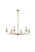 Elegant Lighting 6 Light Cohen 42 inch pendant in black Model: LD812D42BK