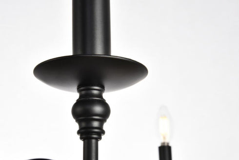 Elegant Lighting 6 Light Rohan Collection Chandelier D36 H19 Lt:6 in Matte Black Finish Model: LD5006D36MB