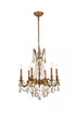 Elegant Lighting 6 Light Rosalia Hang D23 Inch H26 Inch L6 DB G RC in Dark Bronze Finish Model: 9206D23DB-GT/RC