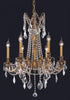 Elegant Lighting 6 Light Rosalia Hang D23 Inch H26 Inch L6 DB G RC in Dark Bronze Finish Model: 9206D23DB-GT/RC