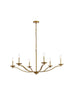 Elegant Lighting 6 Light Trey 36 inch pendant in black Model: LD641D36BK