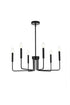 Elegant Lighting 6 Light Willa 26 Inch Pendant Light in Black Model: LD742D26BK