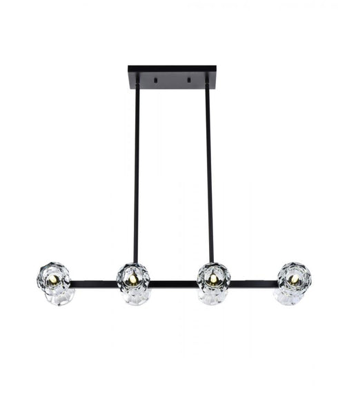 Elegant Lighting 8 Light Eren 31 Inch Pendant Light in Black Model: 3505D31BK