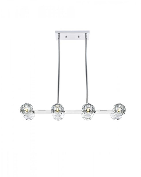 Elegant Lighting 8 Light Eren 31 Inch Pendant Light in Black Model: 3505D31BK