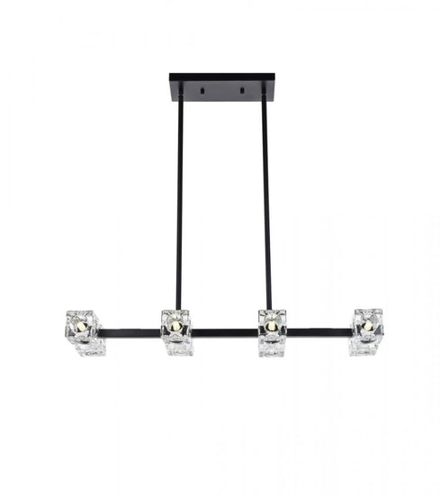 Elegant Lighting 8 Light Lyra 30 Inch Pendant Light in Black Model: LD920D30BK