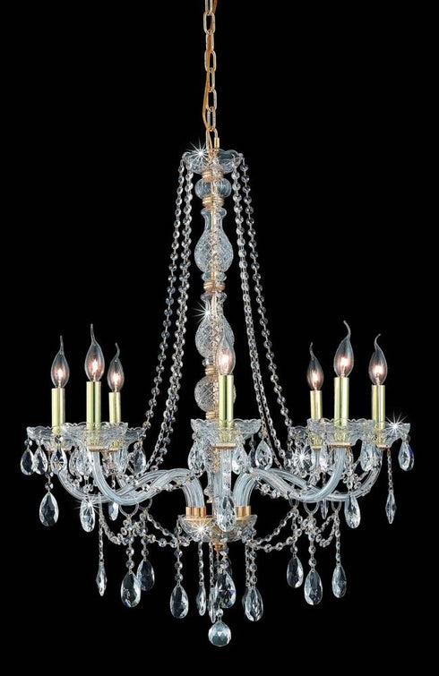 Elegant Lighting 8 Light Verona Hang D28 Inch H34 Inch L8 CH G RC in Chrome Finish Model: 7958D28C-GT/RC