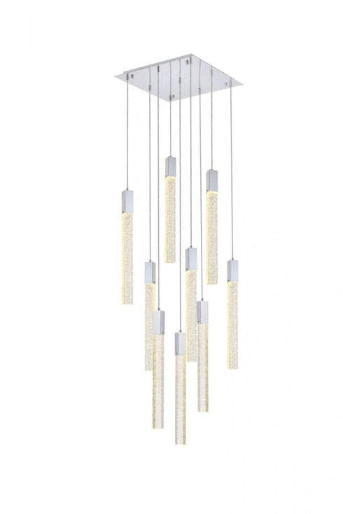 Elegant Lighting 9 Light Weston 9 Lights Pendant In Satin Gold Model: 2066D20SG