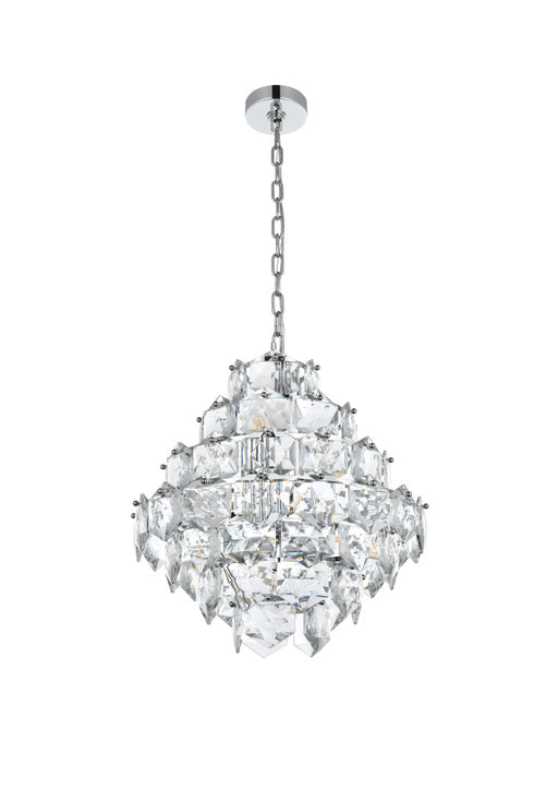 Elegant Lighting Adaline 11 Light Pendant D20 Inch H20 Inch L11 Chrome in Chrome and Clear Finish Model: 1050G20C