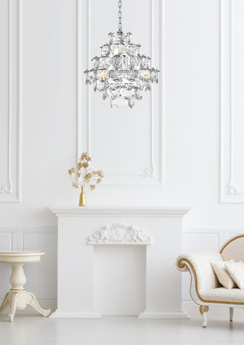 Elegant Lighting Adaline 11 Light Pendant D20 Inch H20 Inch L11 Chrome in Chrome and Clear Finish Model: 1050G20C