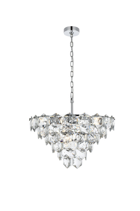 Elegant Lighting Adaline 11 Light Pendant D24 Inch H14 Inch L11 Chrome in Chrome and Clear Finish Model: 1050D24C