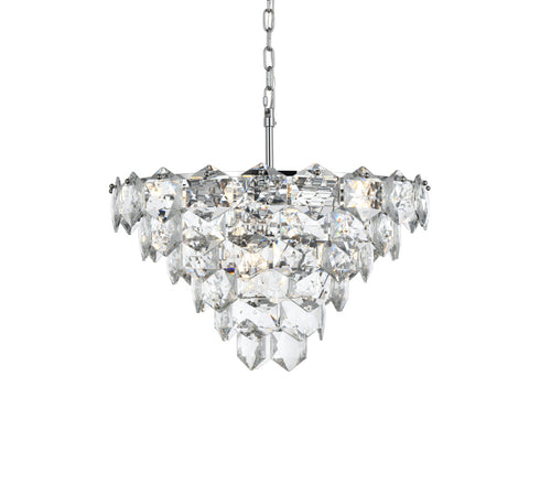 Elegant Lighting Adaline 11 Light Pendant D24 Inch H14 Inch L11 Chrome in Chrome and Clear Finish Model: 1050D24C