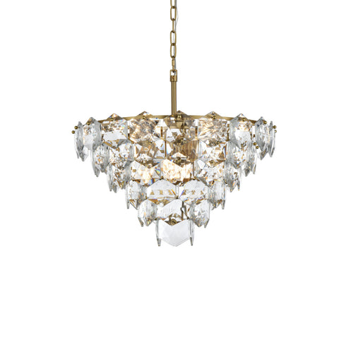 Elegant Lighting Adaline 11 Light Pendant D24 Inch H14 Inch L11 Satin Gold in Satin Gold and Clear Finish Model: 1050D24SG