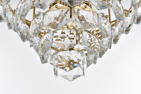 Elegant Lighting Adaline 11 Light Pendant D24 Inch H14 Inch L11 Satin Gold in Satin Gold and Clear Finish Model: 1050D24SG