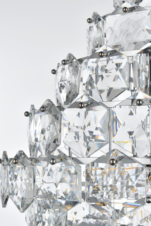 Elegant Lighting Adaline 15 Light Pendant D24 Inch H25 Inch L15 Chrome in Chrome and Clear Finish Model: 1050G24C