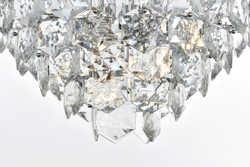 Elegant Lighting Adaline 15 Light Pendant D24 Inch H25 Inch L15 Chrome in Chrome and Clear Finish Model: 1050G24C