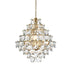 Elegant Lighting Adaline 15 Light Pendant D24 Inch H25 Inch L15 Satin Gold in Satin Gold and Clear Finish Model: 1050G24SG