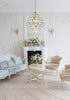Elegant Lighting Adaline 15 Light Pendant D24 Inch H25 Inch L15 Satin Gold in Satin Gold and Clear Finish Model: 1050G24SG