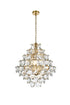 Elegant Lighting Adaline 15 Light Pendant D24 Inch H25 Inch L15 Satin Gold in Satin Gold and Clear Finish Model: 1050G24SG