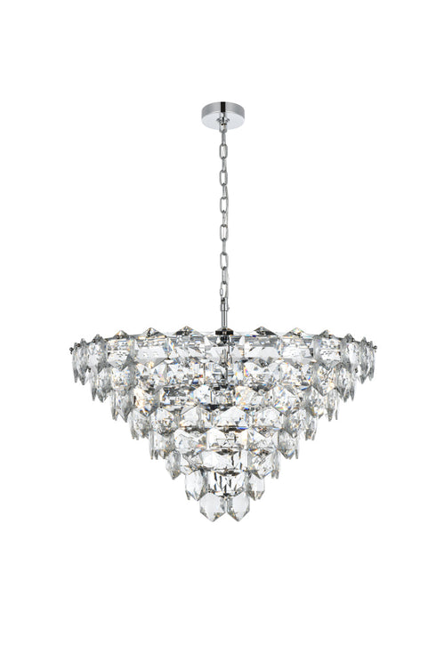 Elegant Lighting Adaline 15 Light Pendant D32 Inch H18 Inch L15 Chrome in Chrome and Clear Finish Model: 1050D32C