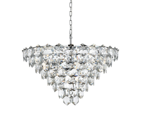 Elegant Lighting Adaline 15 Light Pendant D32 Inch H18 Inch L15 Chrome in Chrome and Clear Finish Model: 1050D32C
