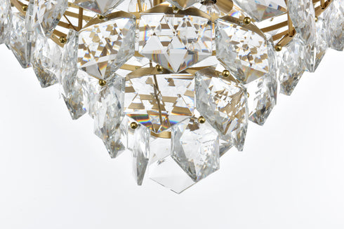 Elegant Lighting Adaline 15 Light Pendant D32 Inch H18 Inch L15 Satin Gold in Satin Gold and Clear Finish Model: 1050D32SG