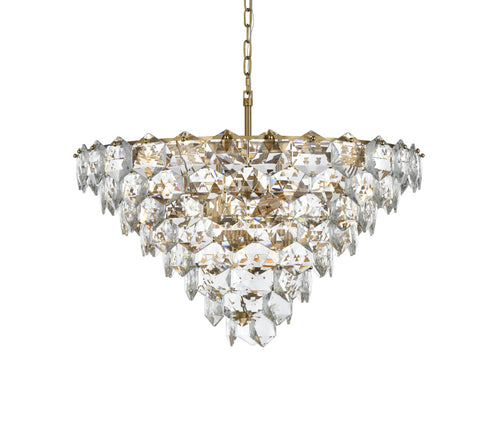 Elegant Lighting Adaline 15 Light Pendant D32 Inch H18 Inch L15 Satin Gold in Satin Gold and Clear Finish Model: 1050D32SG