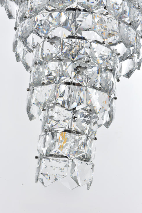 Elegant Lighting Adaline 26 Light Pendant D24 Inch H67 Inch L26 Chrome in Chrome and Clear Finish Model: 1050SR24C