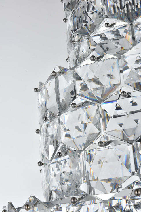 Elegant Lighting Adaline 26 Light Pendant D24 Inch H67 Inch L26 Chrome in Chrome and Clear Finish Model: 1050SR24C
