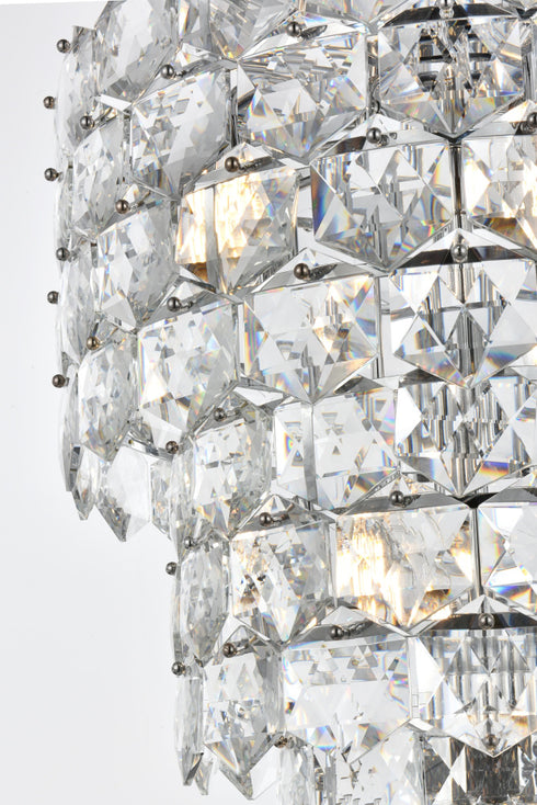 Elegant Lighting Adaline 26 Light Pendant D24 Inch H67 Inch L26 Chrome in Chrome and Clear Finish Model: 1050SR24C