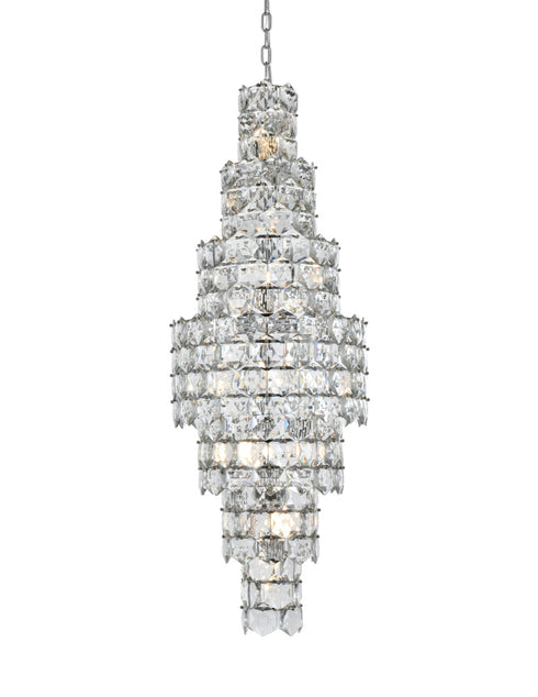 Elegant Lighting Adaline 26 Light Pendant D24 Inch H67 Inch L26 Chrome in Chrome and Clear Finish Model: 1050SR24C