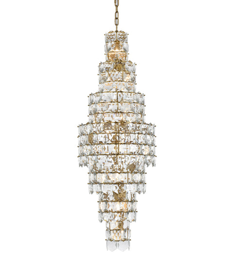 Elegant Lighting Adaline 26 Light Pendant D24 Inch H67 Inch L26 Satin Gold in Satin Gold and Clear Finish Model: 1050SR24SG