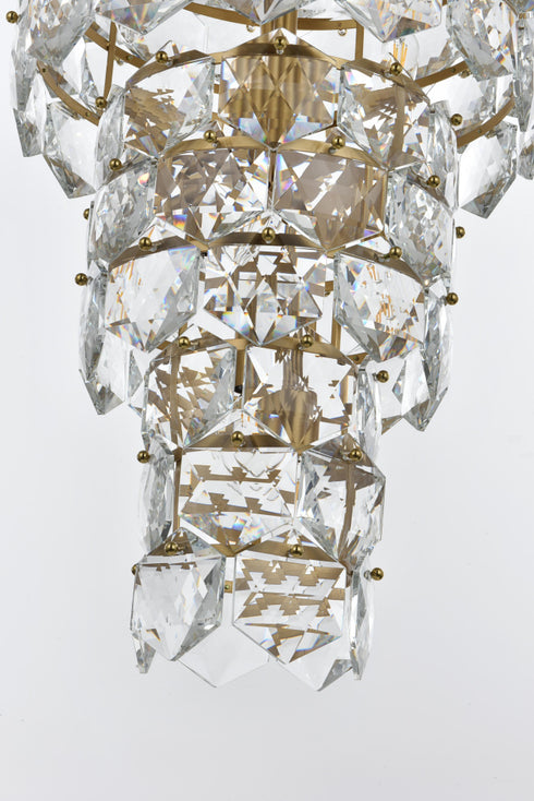 Elegant Lighting Adaline 26 Light Pendant D24 Inch H67 Inch L26 Satin Gold in Satin Gold and Clear Finish Model: 1050SR24SG