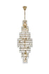 Elegant Lighting Adaline 26 Light Pendant D24 Inch H67 Inch L26 Satin Gold in Satin Gold and Clear Finish Model: 1050SR24SG