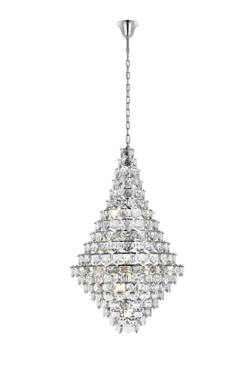 Elegant Lighting Adaline 38 Light Pendant D36 Inch H60 Inch L38 Chrome in Chrome and Clear Finish Model: 1050G36C