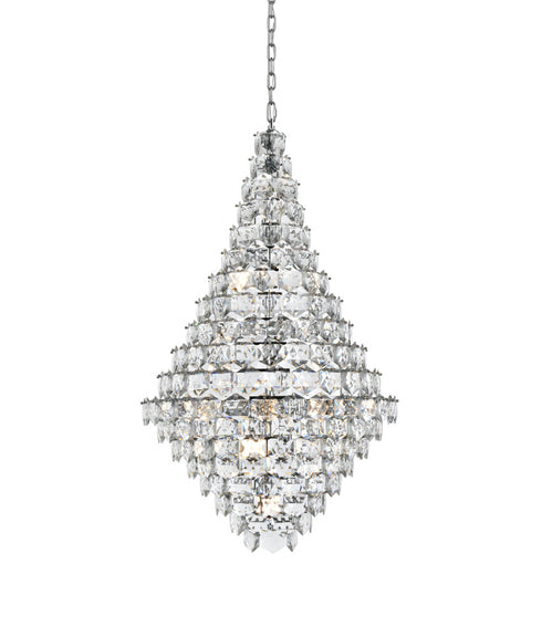 Elegant Lighting Adaline 38 Light Pendant D36 Inch H60 Inch L38 Chrome in Chrome and Clear Finish Model: 1050G36C
