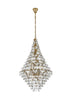 Elegant Lighting Adaline 38 Light Pendant D36 Inch H60 Inch L38 Satin Gold in Satin Gold and Clear Finish Model: 1050G36SG