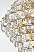 Elegant Lighting Adaline 38 Light Pendant D36 Inch H60 Inch L38 Satin Gold in Satin Gold and Clear Finish Model: 1050G36SG