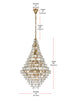 Elegant Lighting Adaline 38 Light Pendant D36 Inch H60 Inch L38 Satin Gold in Satin Gold and Clear Finish Model: 1050G36SG