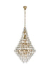Elegant Lighting Adaline 38 Light Pendant D36 Inch H60 Inch L38 Satin Gold in Satin Gold and Clear Finish Model: 1050G36SG