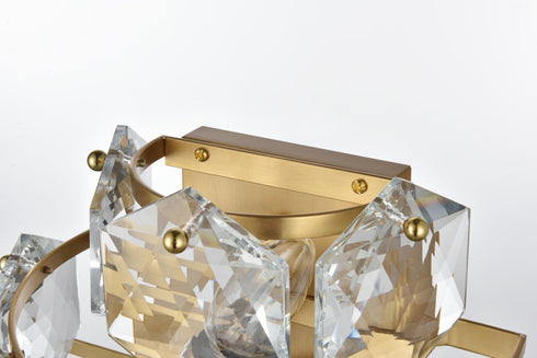 Elegant Lighting Adaline 4 Light Wall Sconce W13.8 Inch S8 Inch *H15 Inch L4 Satin Gold in Satin Gold and Clear Finish Model: 1050W15SG