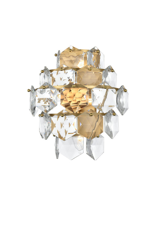 Elegant Lighting Adaline 4 Light Wall Sconce W13.8 Inch S8 Inch *H15 Inch L4 Satin Gold in Satin Gold and Clear Finish Model: 1050W15SG