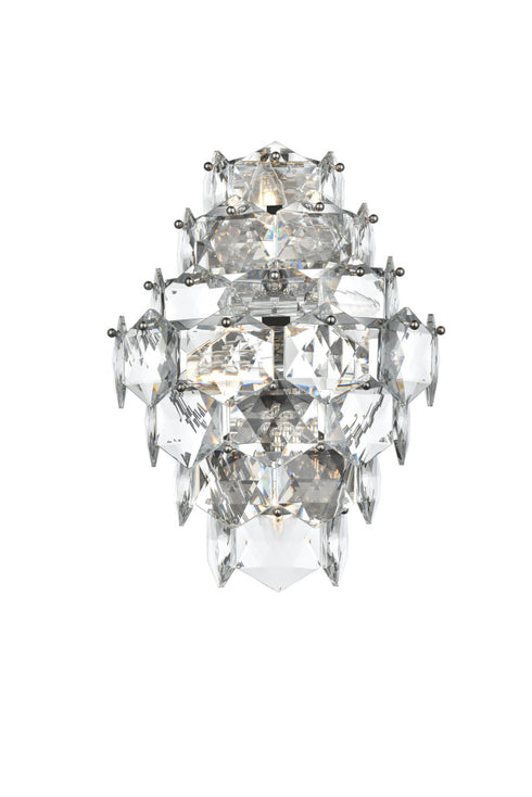 Elegant Lighting Adaline 4 Light Wall Sconce W13.8 Inch S8 Inch *H18 Inch L4 Chrome in Chrome and Clear Finish Model: 1050W18C
