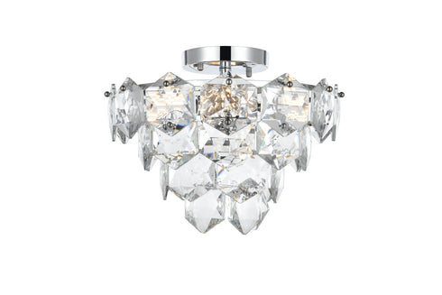 Elegant Lighting Adaline 6 Light Flush Mount D16 Inch H12 Inch L6 Chrome in Chrome and Clear Finish Model: 1050F16C