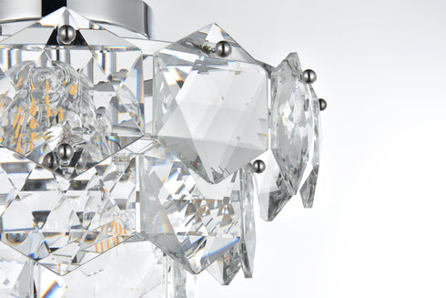 Elegant Lighting Adaline 6 Light Flush Mount D16 Inch H12 Inch L6 Chrome in Chrome and Clear Finish Model: 1050F16C