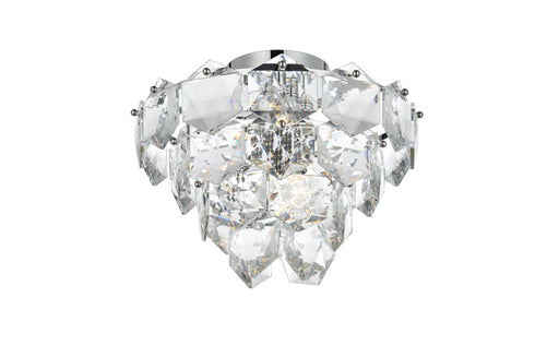 Elegant Lighting Adaline 6 Light Flush Mount D16 Inch H12 Inch L6 Chrome in Chrome and Clear Finish Model: 1050F16C