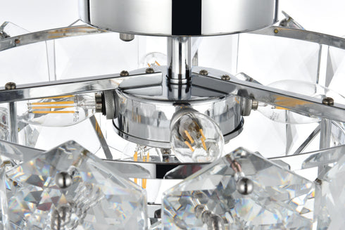 Elegant Lighting Adaline 6 Light Flush Mount D16 Inch H12 Inch L6 Chrome in Chrome and Clear Finish Model: 1050F16C